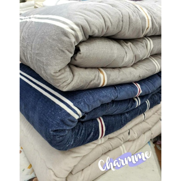 【現貨特價】韓國棉被代購 超細纖維 短絨冬被 素雅 條紋 單人被 雙人被
