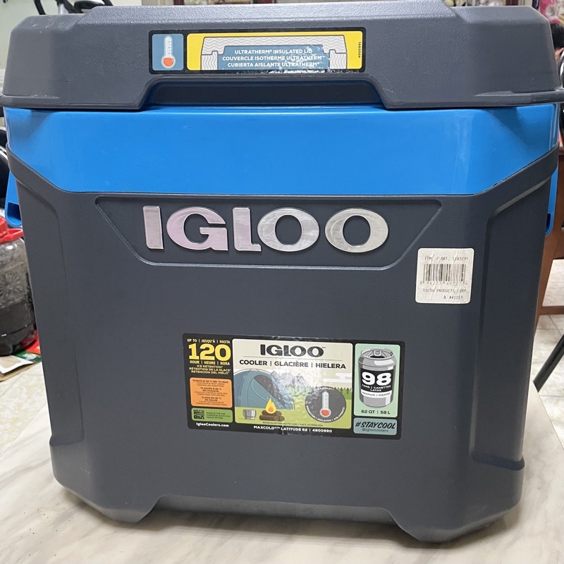 二手 Igloo 美國製58升滾輪式冰桶 Igloo 62 Quart Roller Cooler