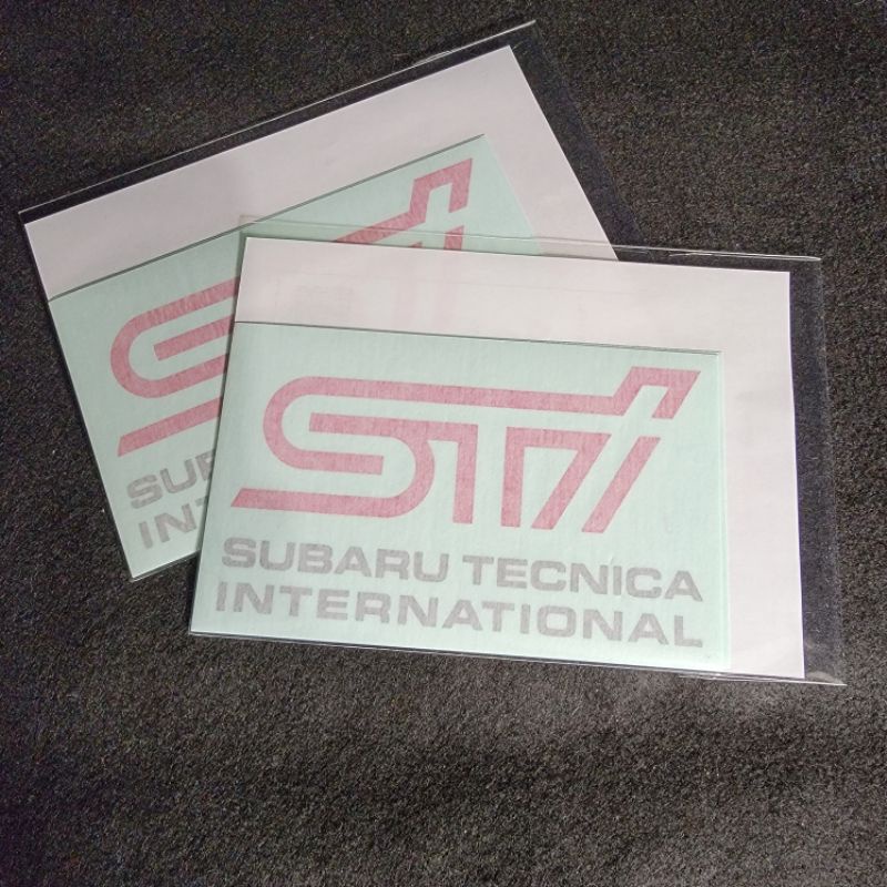 【スバル-STI】現貨 日本純正 Subaru STI 標誌 貼紙B (櫻桃紅)