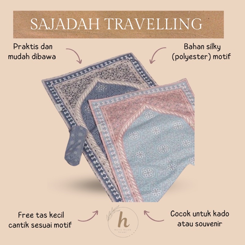 穆斯林禮拜服裝Sajadah Travelling Tipis/Alas Sholat Muslim