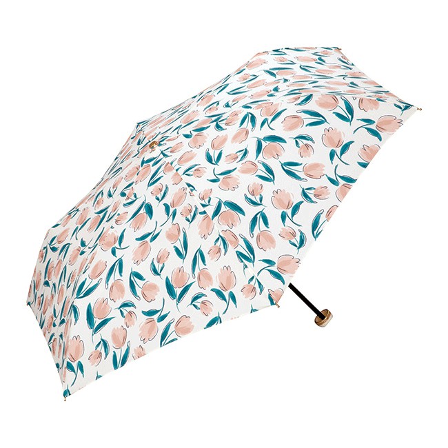 日本帶回 全新WPC傘 輕量傘晴雨兩用抗UV迷你折傘(含傘套)  鬱金香