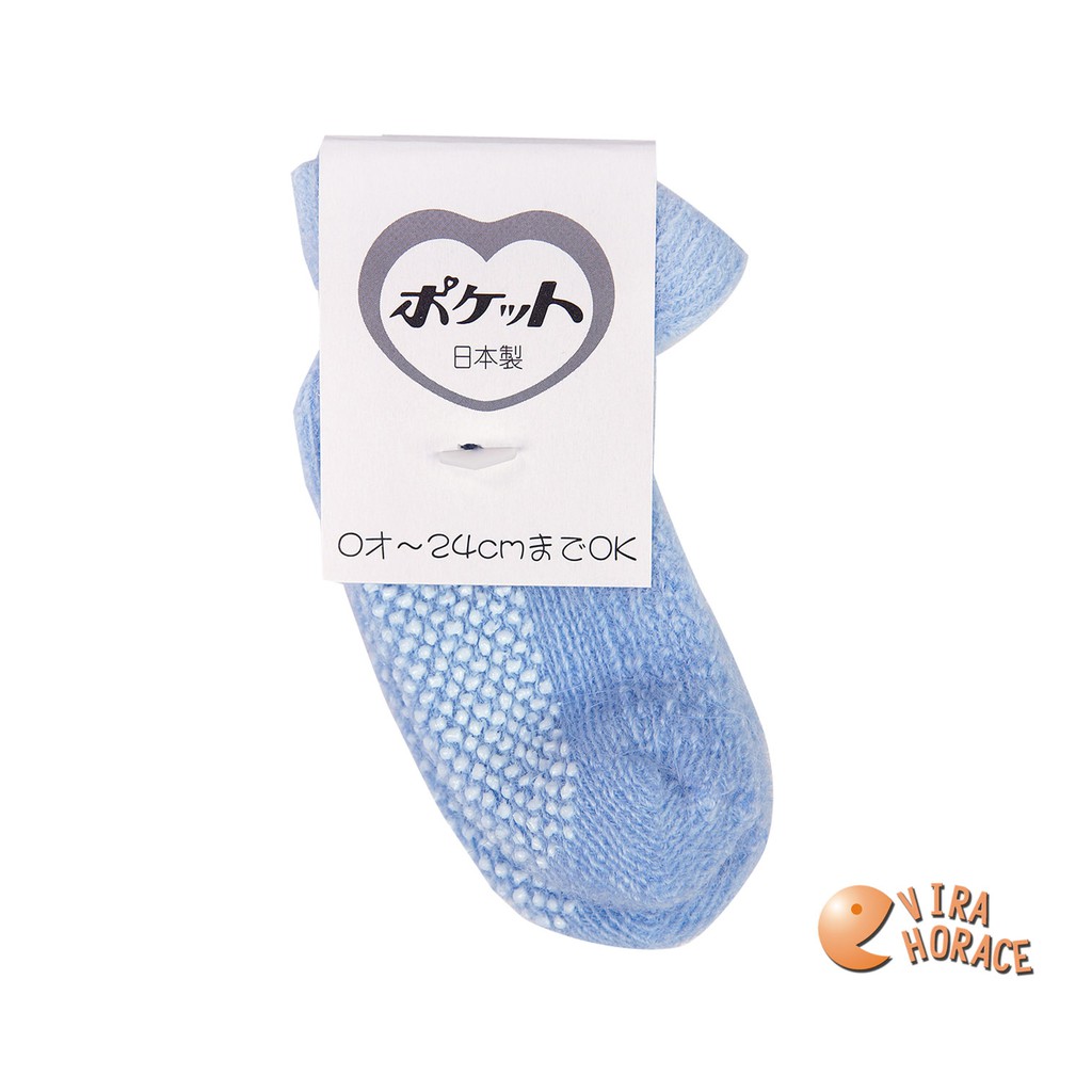 日系商品 魔術防滑短襪 (藍或粉或白或黃 可選) 新生兒適用  日本製造 E010  HORACE