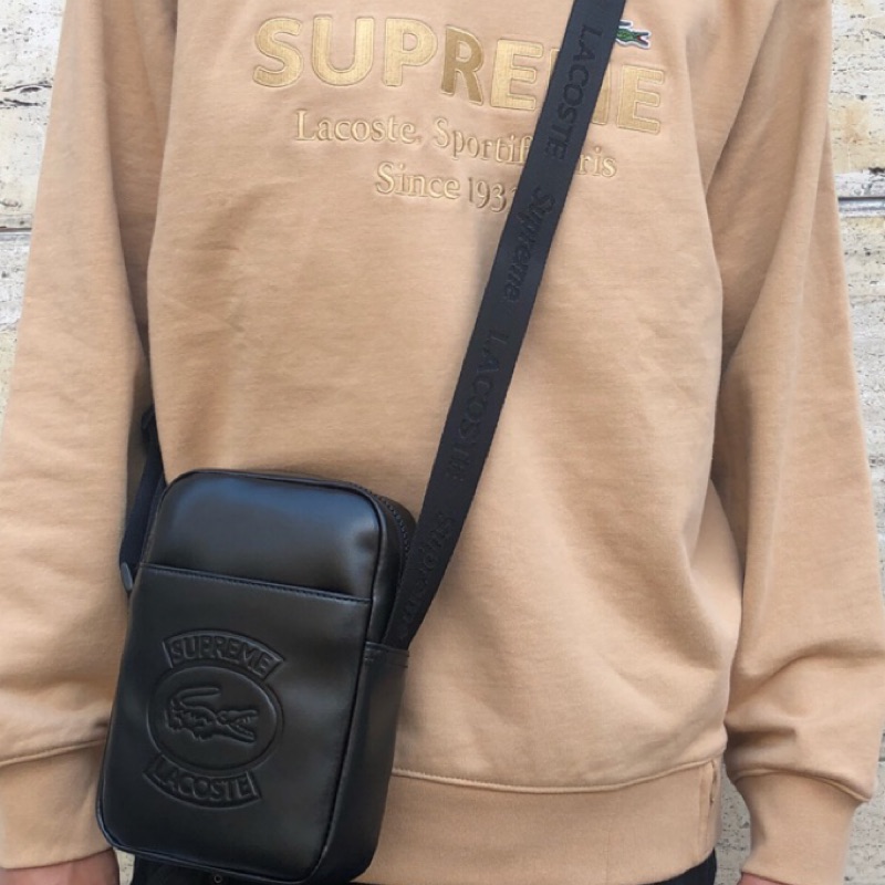 lacoste x supreme shoulder bag 