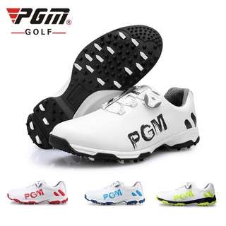Pgm高爾夫鞋時尚旋轉鞋帶男士運動鞋加強鞋頭防水防滑透氣運動鞋