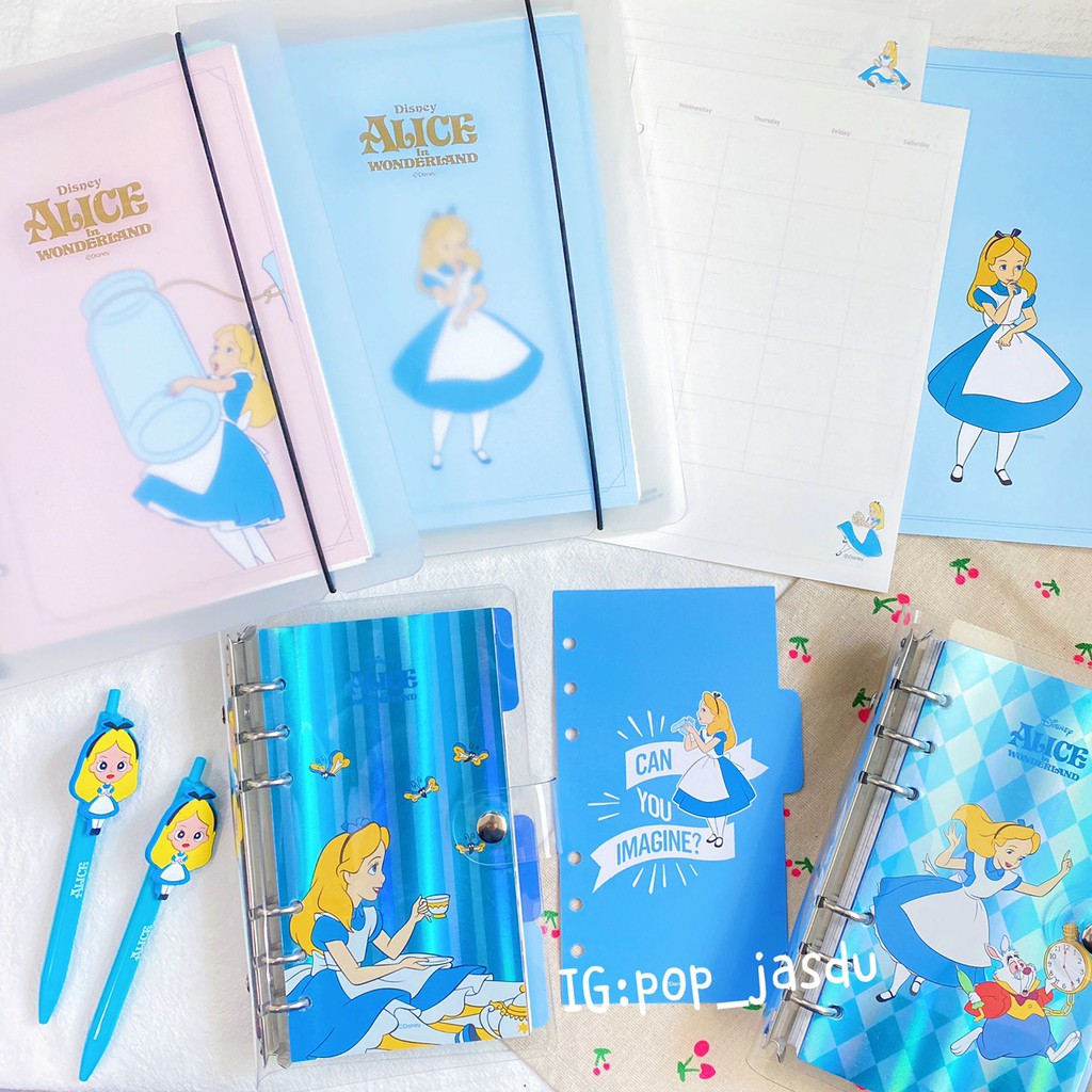 ⭕️韓國大創⭕️正版韓貨 迪士尼公主系列 愛麗絲日記本 筆記本 小美人魚 白雪公主 加頁夾鏈袋 貼紙