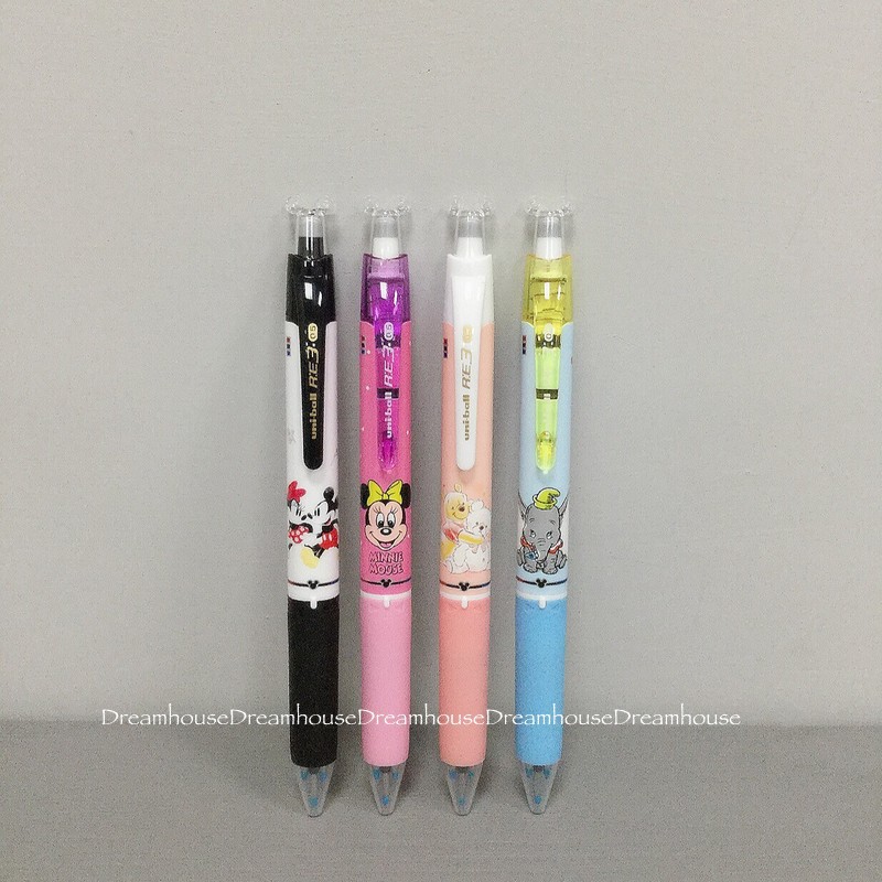 日本製 uni 三菱 米奇 米妮 小飛象 小熊維尼 玩具總動員 叉奇 胡迪 巴斯 三色筆 擦擦筆 原子筆 筆 藍筆 黑筆