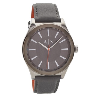 ARMANI EXCHANGE 男錶 手錶 43mm 灰色真皮皮帶 男錶 手錶 腕錶 AX2335 AX(現貨)
