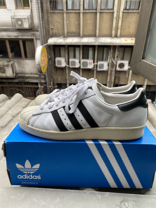 Adidas original superstar 80s 奶油頭 麂皮 金標 白黑 US9