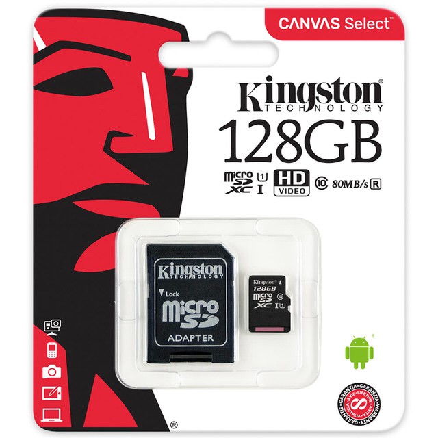 【晉吉國際】Kingston 金士頓 Canvas Select SDXC U1 C10 128GB 記憶卡