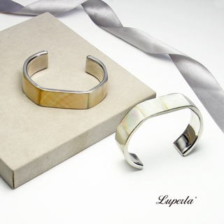 【大東山珠寶】L&H Luperla 珍珠母貝精緻輕奢氣質女士腕環/手環(白色、金色)