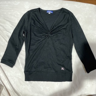 二手♡ Burberry blue label 七分袖刺繡logo針織上衣