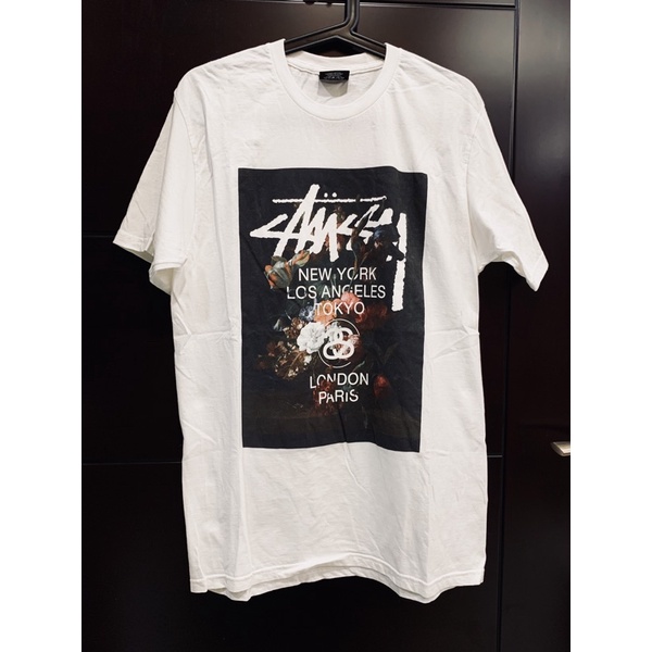 STUSSY WT FLORAL TEE 花卉 白色短袖T恤