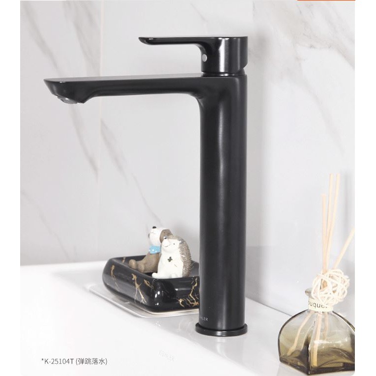 《E&amp;J網》美國 KOHLER 面盆龍頭 K-25104T-4F-2BL 單槍加高面盆龍頭 黑 高品質 詢問另有優惠