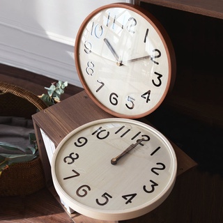 DreamerHouse 實木客廳鐘錶圓形原木掛鐘創意鏤空靜音現代簡約時鐘