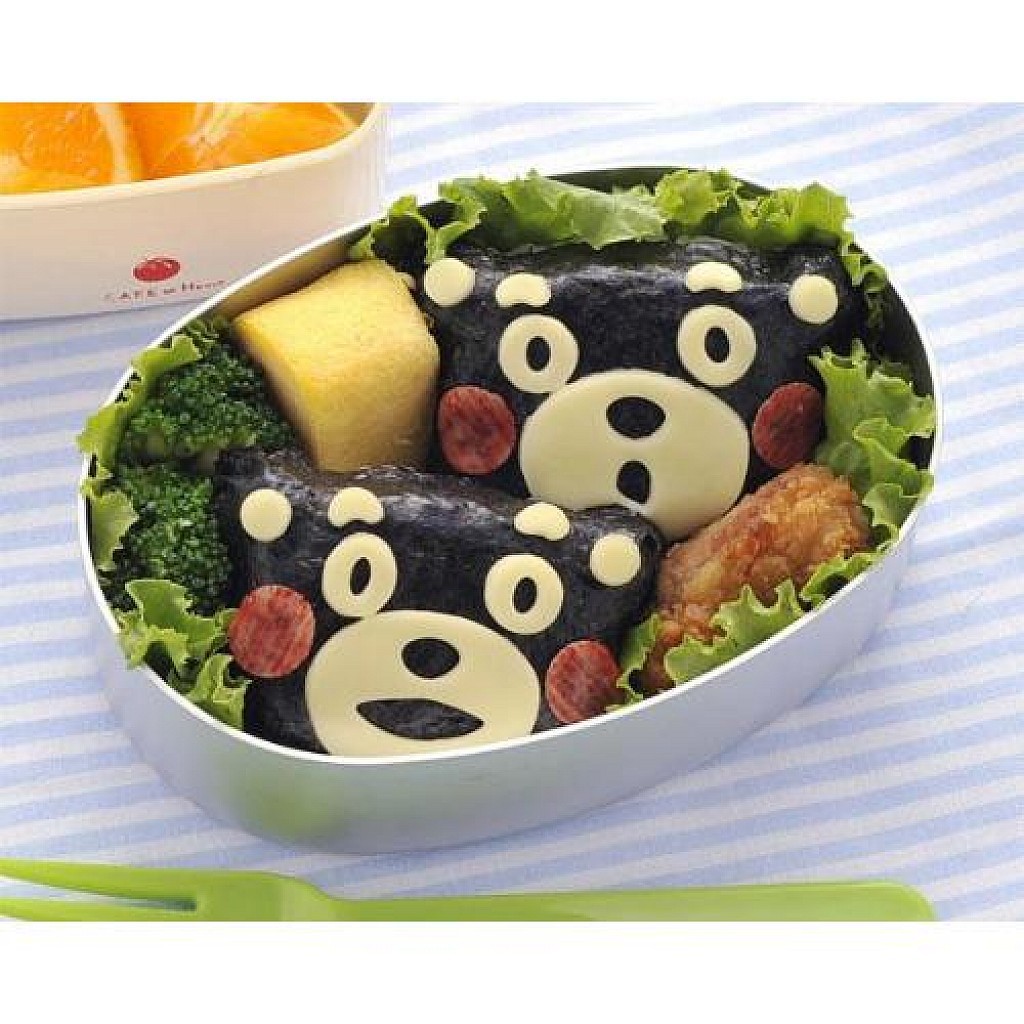 花見雜貨~日本進口 全新正版 KUMAMON 熊本熊 黑熊 萌熊 造型壓模 飯模 飯糰蔬菜海苔壓模組