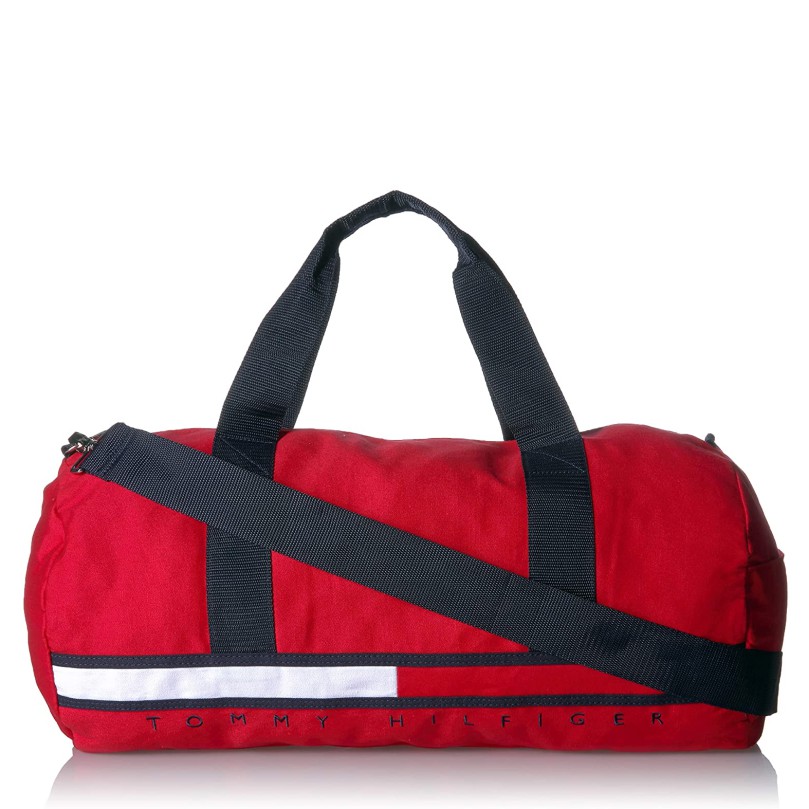 【美麗小舖】Tommy Hilfiger 紅色 大款 旅行袋 運動包 手提包 側背包 波士頓包 帆布包~T02741