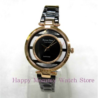 【幸福媽咪】Roven Dino 羅梵迪諾 公司貨 璀璨奢華時尚女錶-玫瑰金 黑錶帶 33mm RD6081B