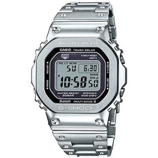 CASIO 卡西歐 G-SHOCK 時尚太陽能藍芽電波錶-銀/GMW-B5000D-1