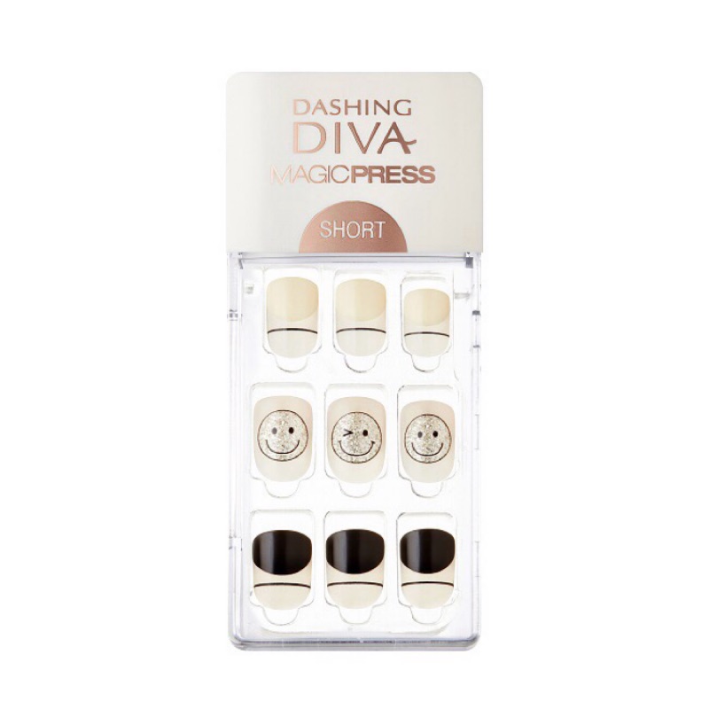 Dashing Diva「全新」笑臉黑白線條指甲貼片 全新 韓國熱銷指甲品牌