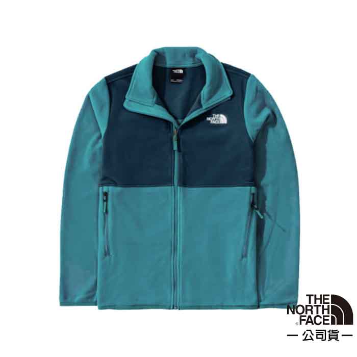 【The North Face】男款 拼接保暖立領抓絨外套.夾克/機能性運動衫/休閒旅行 _藍綠_4NA3