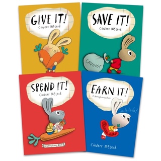 money rabbit 超值4冊/套 英文套書 小兔子學理財 套書 做對選擇，聰明金錢觀從小養成 4冊合售 英文版