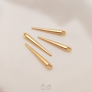 ALGD飾品廠家直出14K包金保色超長小辣椒掛釘錐形柳釘吊墜手工DIY項鏈耳環耳釘吊飾