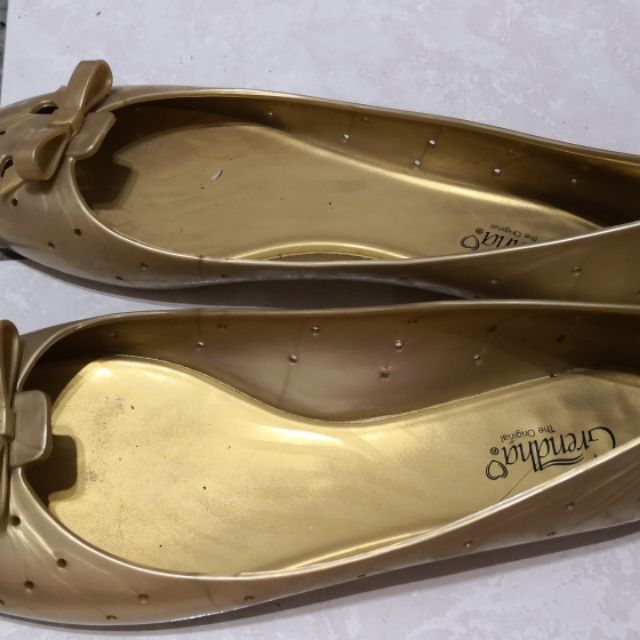 Grendha金色， 巴西橡膠平底防水包鞋， 女鞋，平底鞋 ，39號