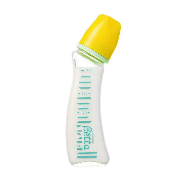 《JMK》新生兒專用-日本製-Betta奶瓶-Jewel-G1-200ml-玻璃-黃
