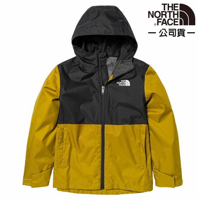 【The North Face】童 3效能 防水透氣防風耐磨連帽外套/夾克.風雨衣/7UMV-76S 黃