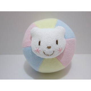 日本 LES ENFANTS 毛巾布 柔軟 鈴鐺球 - 圓形熊