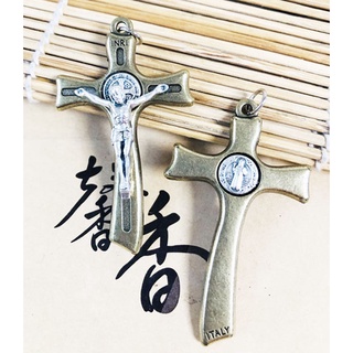 ❤as86❤歐式人物聖牌玫瑰經念珠義大利進口合金吊墜項鏈銅色5*3.3cm