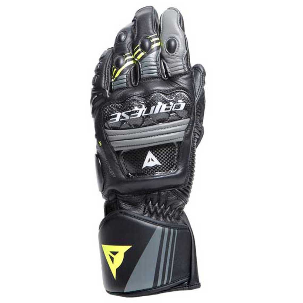 Dainese 丹尼斯 DRUID 4 GLOVES 卡夢 碳纖維 皮革 防摔 長版 手套 黑灰黃