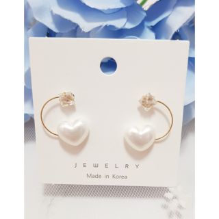 正韓 韓國耳環 Jewelry 圓弧造型愛心耳環