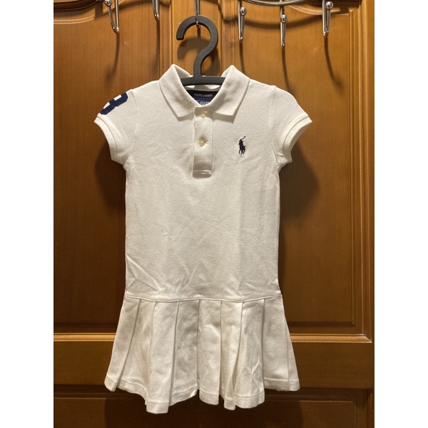 RALPH LAUREN白色polo衫洋裝（4/4T)正版