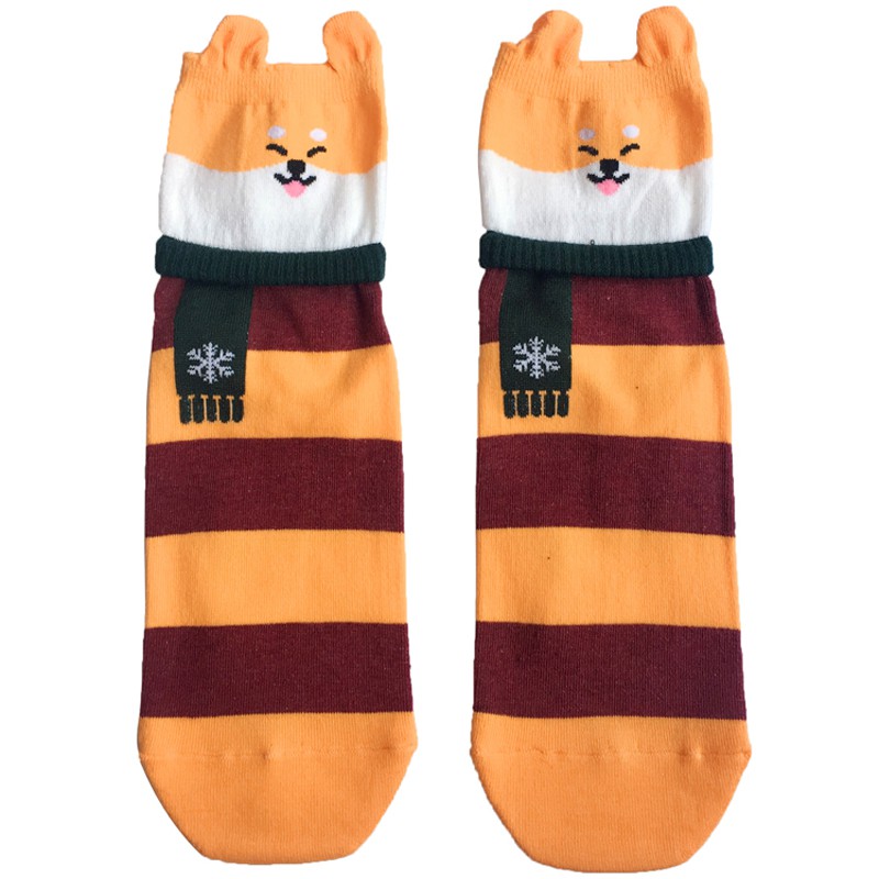 【柴犬】圍巾柴長筒襪子