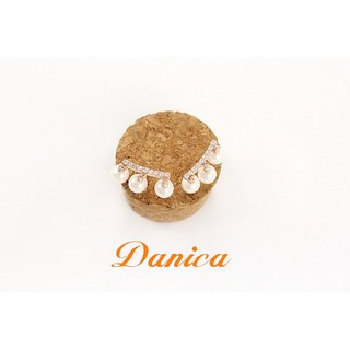 針式 現貨 韓國氣質名媛珍珠水滴連線水鑽耳環 K92607 批發價 Danica 韓系飾品 韓國連線