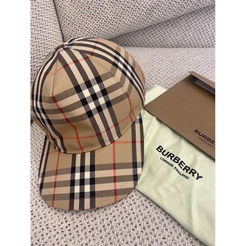 SUPREME BURBERRY BEIGE 淺褐色六片式老帽鴨舌帽棒球帽聯名款