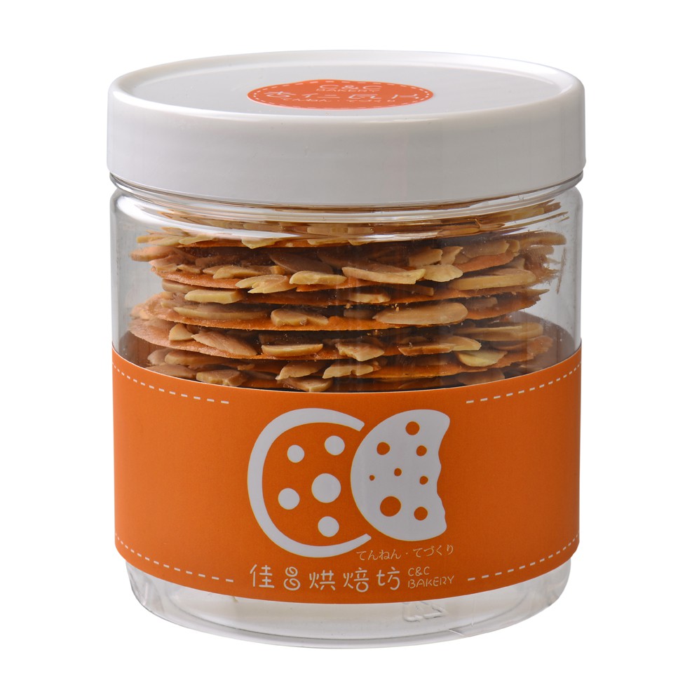 減糖版-原味杏仁瓦片 170g/罐-佳昌烘焙坊
