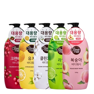 韓國ShowerMate微風如沐果香沐浴乳1200g / 蔓越莓 / 棉花籽 / 甜心蜜桃 / 沁萊姆