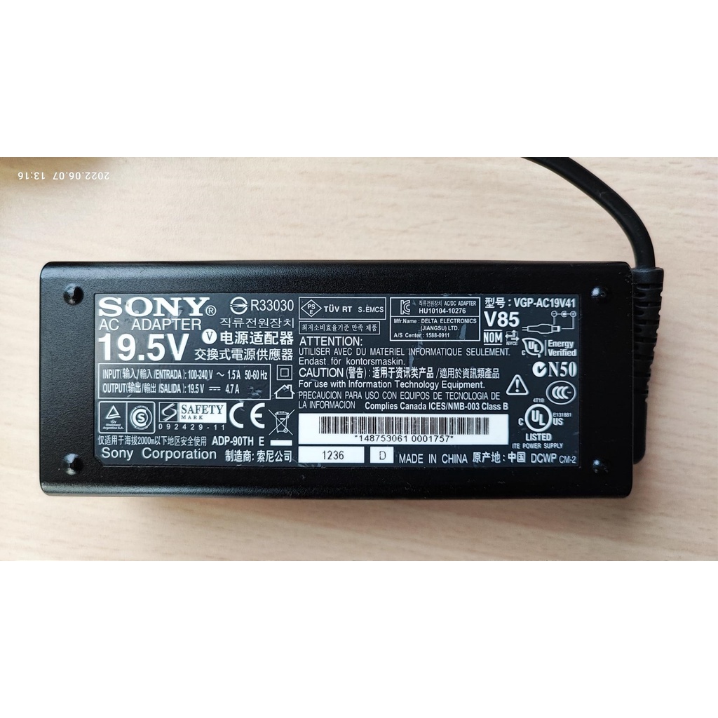 索尼 SONY VAIO 原廠 VGP-AC19V41 19.5V 4.7A 筆電 充電器 變壓器