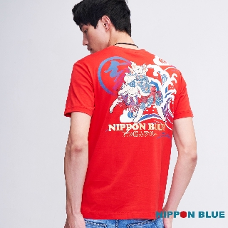 BLUE WAY 日本藍-橫綱亥豬短袖TEE恤(紅)
