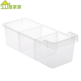 居家家 廚房食物分類整理盒 家用塑膠 透明食品收納盒 抽屜式冰箱收納盒 廚房食品級水果蔬菜雞蛋盒 冷藏保鲜储存盒