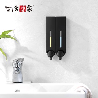 【樂樂生活精品】生活採家 雙孔250ml手壓式給皂機霧黑 幸福手感浴室廚房公司倉庫飯店#47073 免運費