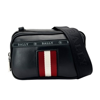 BALLY Hadd 紅白條紋牛皮可拆式多用斜背包(603160-黑)