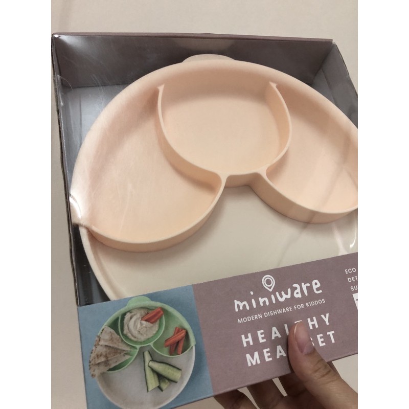 Miniware 天然聚乳酸分隔餐盤組-香草蜜桃（可面交）