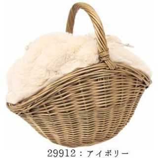 《齊洛瓦鄉村風雜貨》日本zakka 柳樹編織絨毛手提包 日系時尚編織包 籐籃