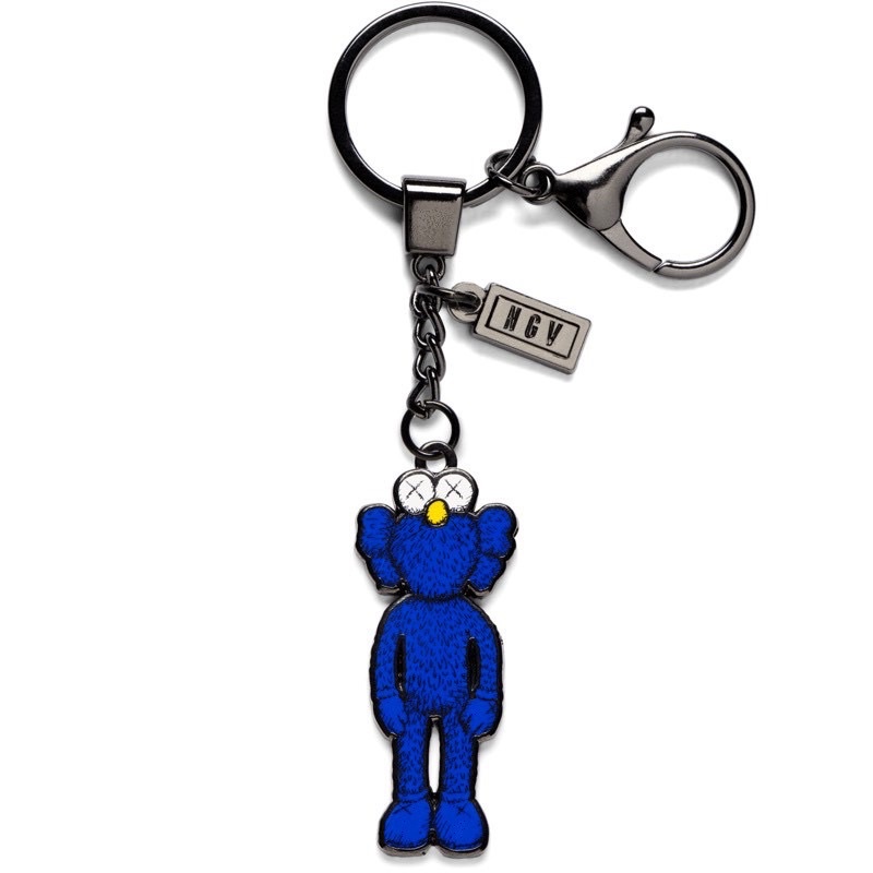 正版全新現貨 NGV 墨爾本 KAWS 展 鑰匙圈 KEYRING 芝麻街 餅乾怪獸 藍 會場限定