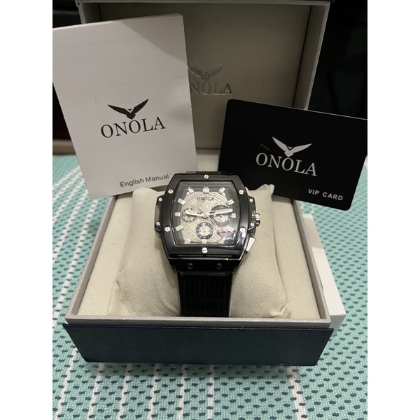 ONOLA限量版透明方框矽膠運動男錶ON6811