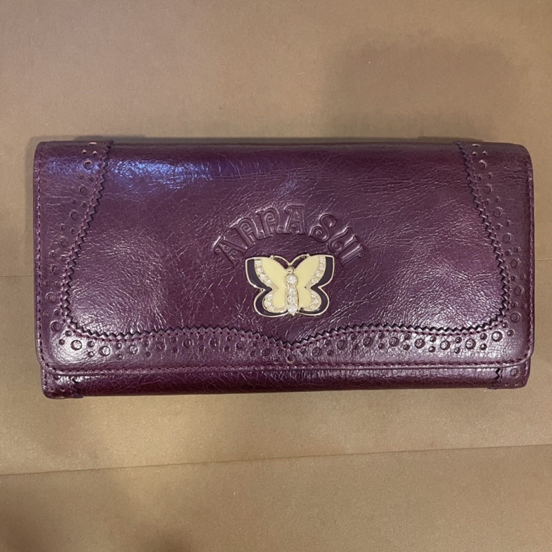 ANNA SUI🦋Anna sui 長夾  長夾 多夾層長夾 紫色長夾