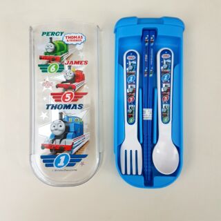 湯瑪士小火車攜便式兒童餐具組湯匙+叉子+筷子~日本製
